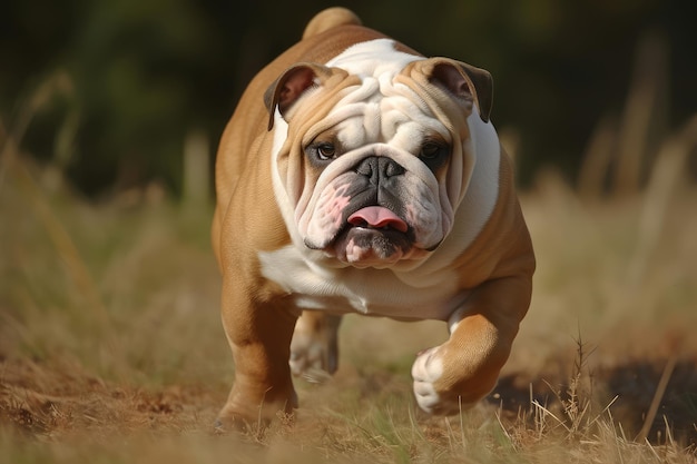 Bulldog inglese all'aperto Pet carino Generate Ai