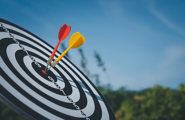 Bullseye è un bersaglio di business Dart è un'opportunità e Dartboard è il bersaglio e l'obiettivo di targeting e vincere obiettivi di business