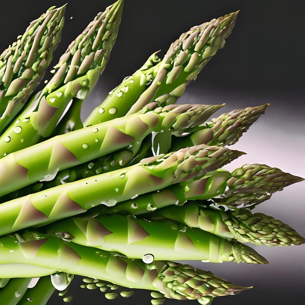 Bunch di asparagi con gocce d'acqua