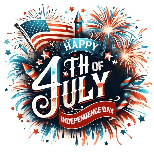 Buon 4 luglio, Giorno dell'Indipendenza, modello di poster del 4 luglio