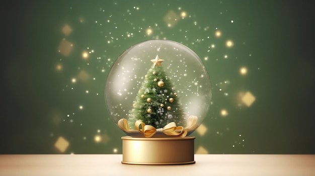 Buon albero di Natale con globo decorato creato con l'intelligenza artificiale generativa