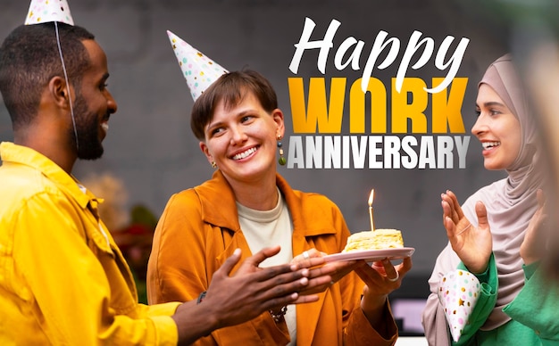 Buon anniversario di lavoro collage