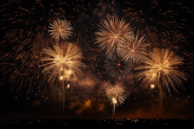 Buon anno 2023 festeggiamento di fuochi d'artificio biglietto di auguri