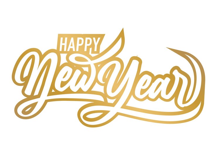 Buon anno, lettere a mano, calligrafia, illustrazione vettoriale.