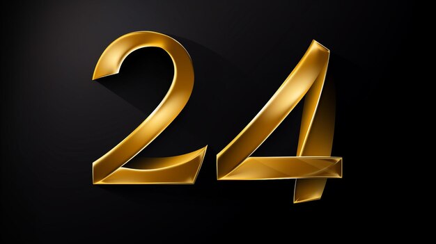 Buon anno nuovo 2024 oro 3D in rilievo con lucido
