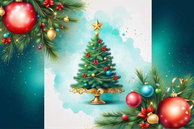 Buon anno nuovo Buon Natale decorazioni palle albero di pino di Natale design di biglietti di auguri per le vacanze