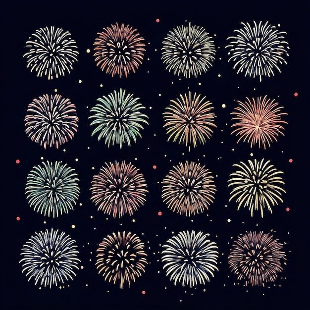 Buon anno nuovo fuochi d'artificio confetti immagini di sfondo collezioni di carte da parati carine ai generate