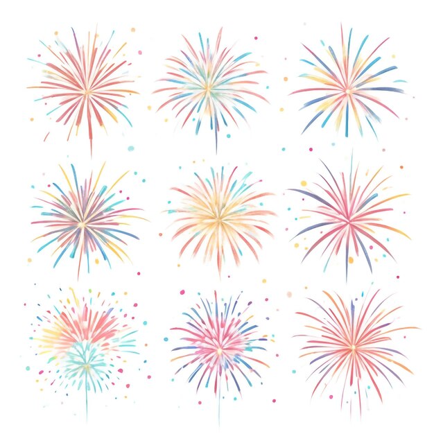 Buon anno nuovo fuochi d'artificio confetti immagini di sfondo collezioni di carte da parati carine ai generate