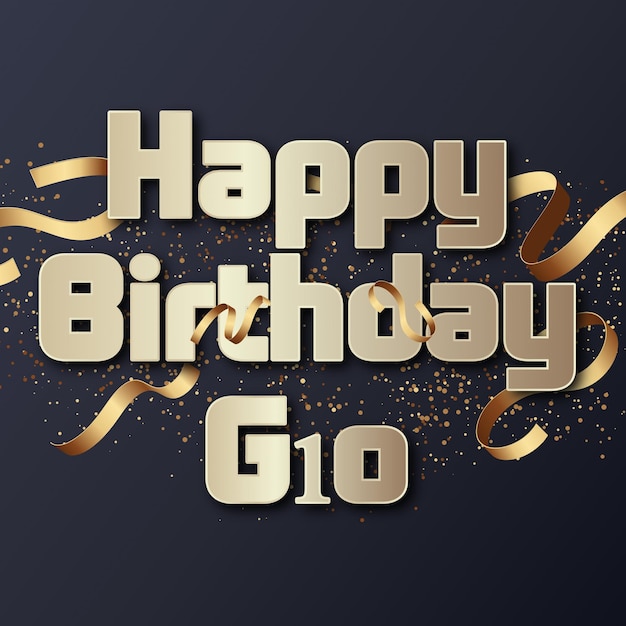 Buon compleanno G o Gold Confetti Cute Balloon Card Photo Text Effect