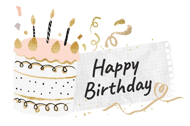 Buon compleanno png adesivo di saluto celebrazione collage sfondo trasparente