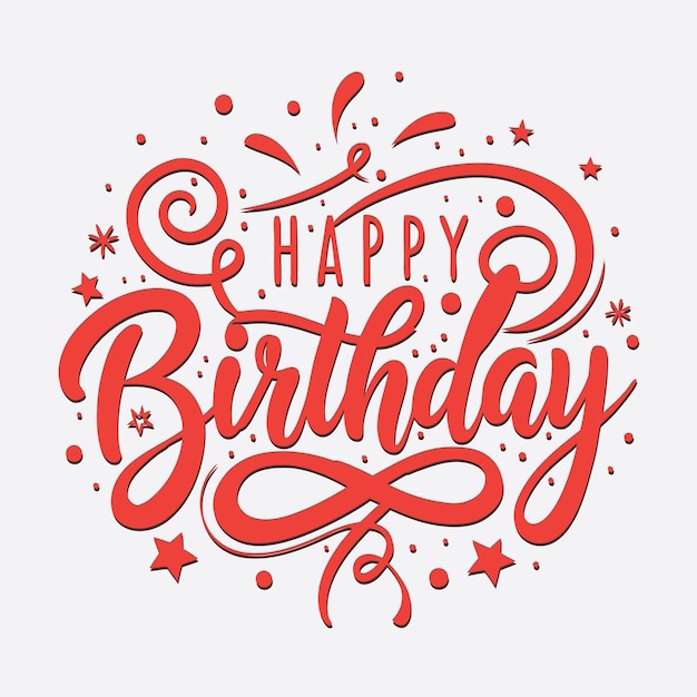Buon compleanno, striscione tipografico.
