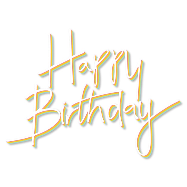Buon compleanno tipografia trasparente png