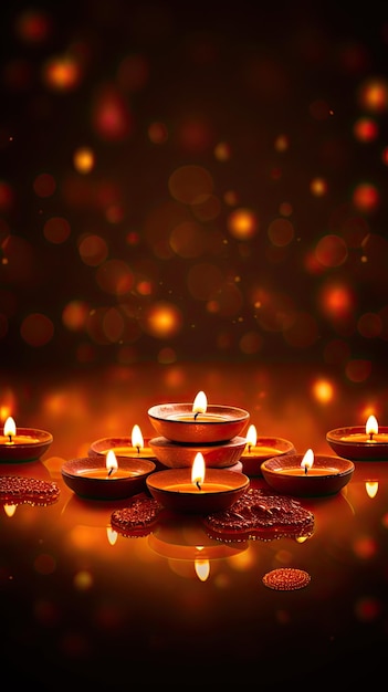 Buon Diwali, bandiera decorativa scura per le vacanze.