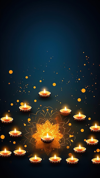 Buon Diwali, bandiera decorativa scura per le vacanze.