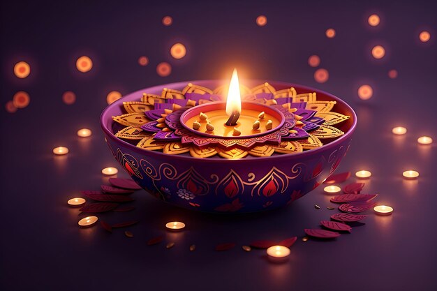 Buon Diwali Diya Generative Ai