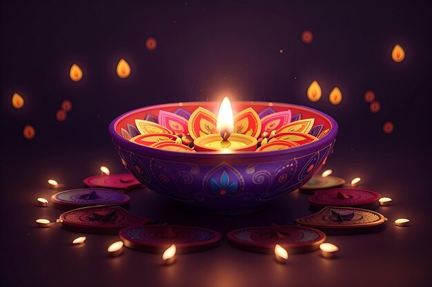 Buon Diwali Diya Generative Ai