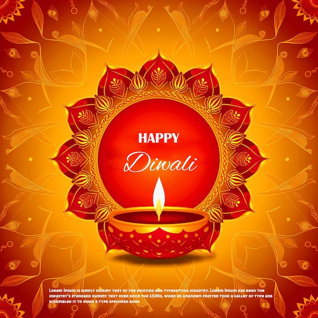 Buon Diwali lampada decorativa di olio festa celebrazione carta sfondo bello
