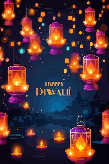 Buon Diwali sullo sfondo colorato