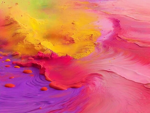 Buon festival di Holi colorato background design migliore qualità modello di banner immagine iper-realista.