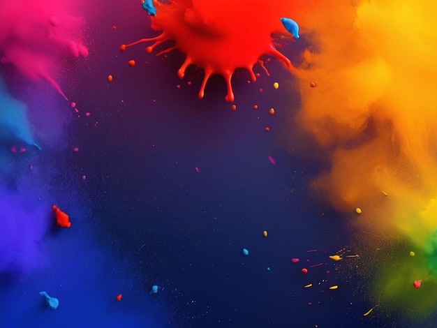 Buon festival di Holi colorato background design migliore qualità modello di banner immagine iper-realistica