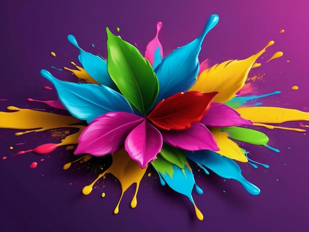 Buon festival di Holi colorato background design migliore qualità modello di banner immagine iper-realistica