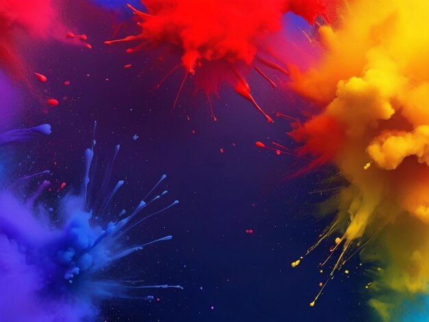 Buon festival di Holi colorato background design migliore qualità modello di banner immagine iper-realistica