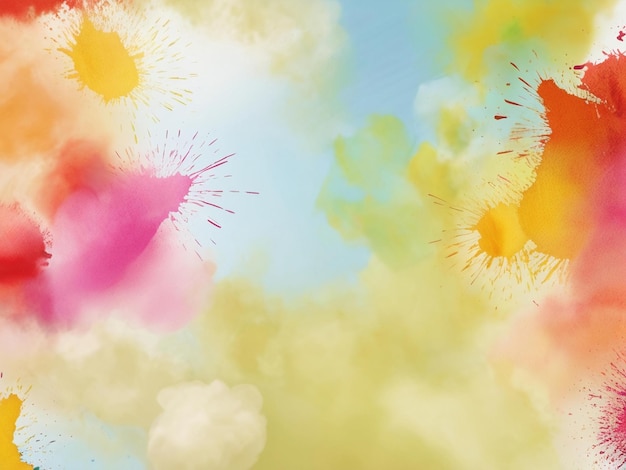 Buon festival di Holi colorato background design migliore qualità modello di banner immagine iper-realistica