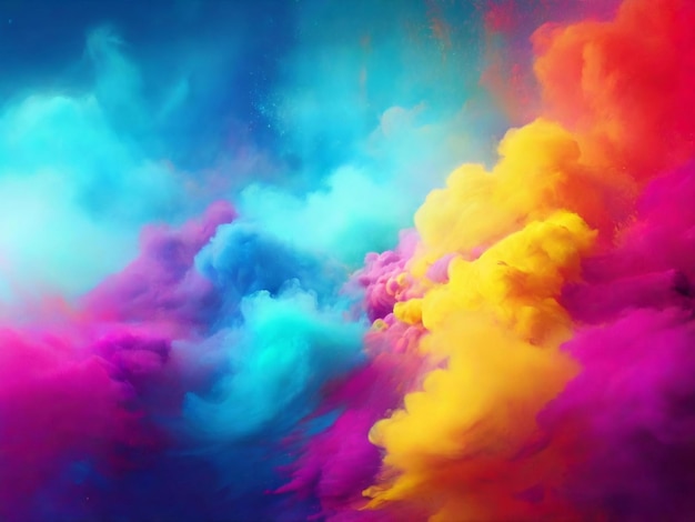 Buon festival di Holi colorato background design migliore qualità modello di banner immagine iper-realistica