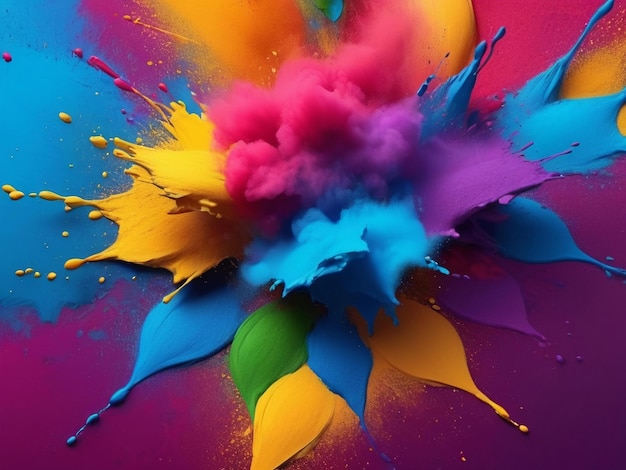 Buon festival di Holi colorato background design migliore qualità modello di banner immagine iper-realistica