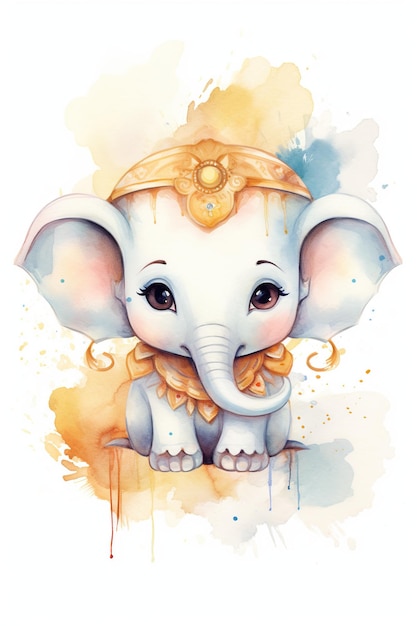 Buon Ganesh Chaturthi con l'adorabile bambino Ganesha 3d reso piccolo bambino Ganesha Generative Ai