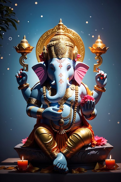 Buon Ganesh Chaturthi design con il Signore Ganesha