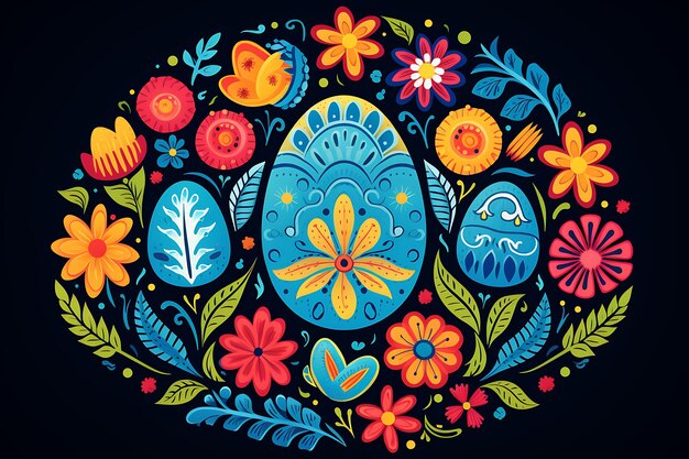 Buon giorno a Pasqua in stile doodle