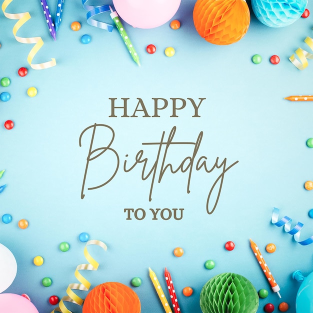 Buon giorno, biglietto di compleanno blu.