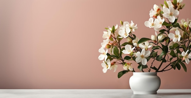 Buon giorno delle madri concetto bellissimi fiori di magnolia primaverile su sfondo di pesca Banner Copia spazio