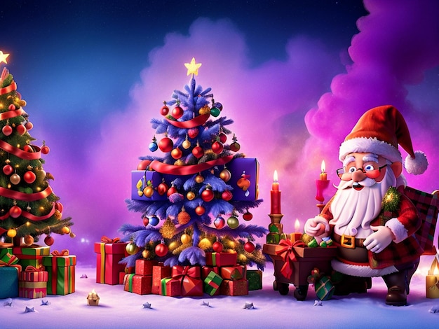 Buon giorno di Natale sfondo colorato di Natale fondo regalo di Natale albero di Natale