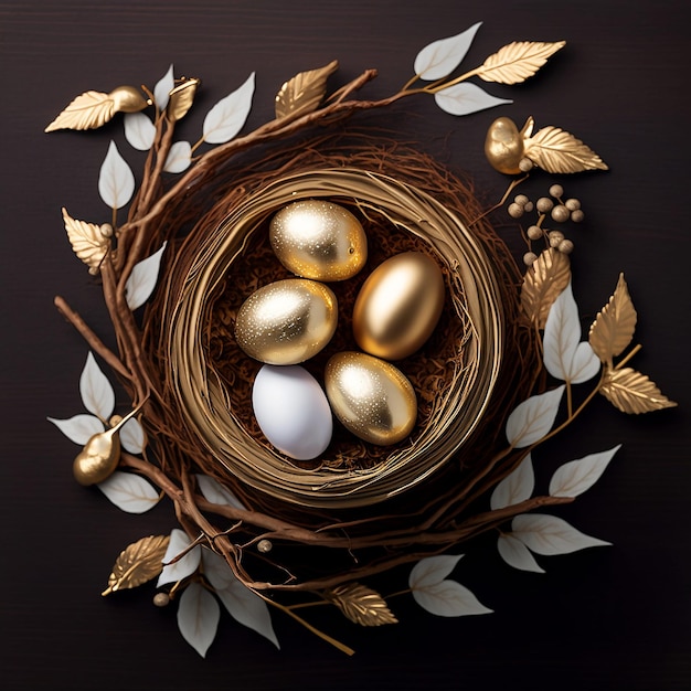 Buon giorno di Pasqua uova colorate nido di pasqua colorato con uova di pasqua