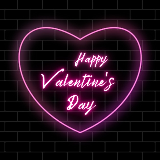 Buon giorno di Valentino, cuore di neon.