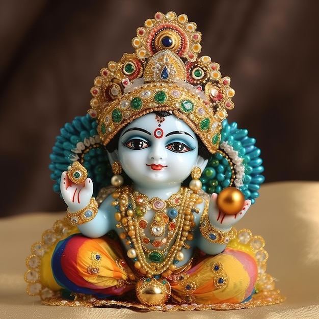 Buon giorno Krishna Janmashtami laddu gopal Generative ai