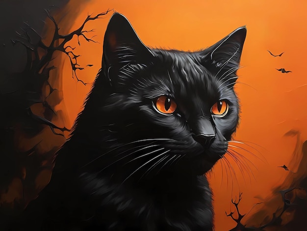 Buon Halloween con il gatto nero.