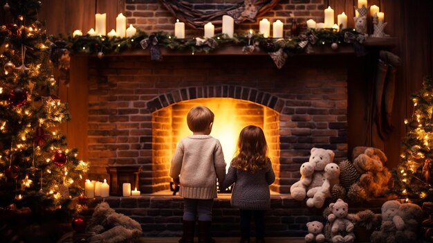 Buon Natale ai bambini con regali magici a casa