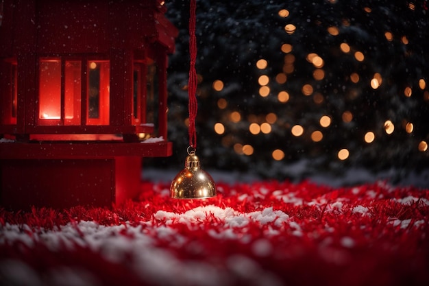 Buon Natale, campane coperte di neve.