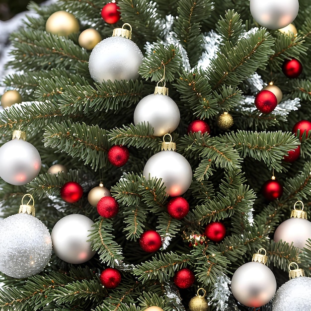 Buon Natale con la radura della foresta di alberi con elementi