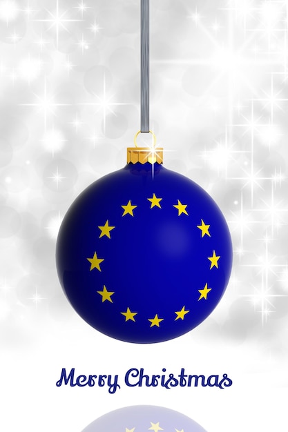 Buon Natale dall'Unione Europea Palla di Natale con bandiera