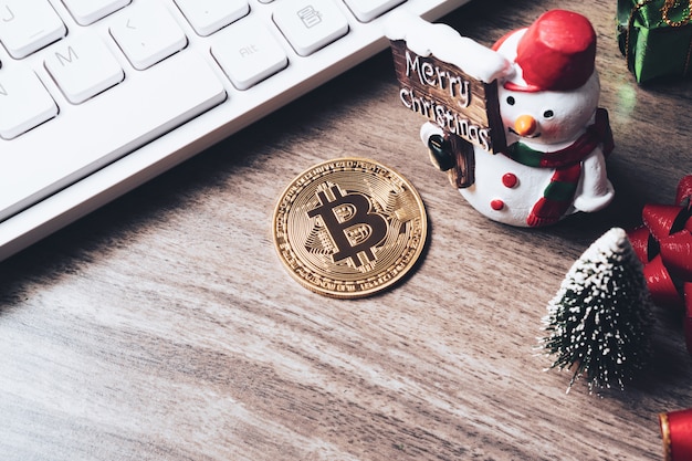 Buon Natale e Felice Anno Nuovo criptovaluta Bitcoin