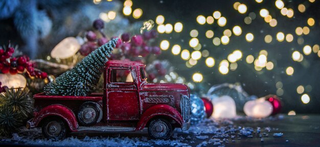 Buon Natale e felice anno nuovo, vacanze auguri con sfondo sfocato bokeh