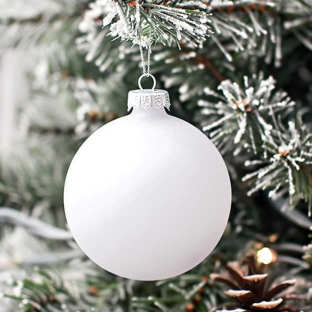 Buon Natale Ornamento bianco bianco e gioia natalizia