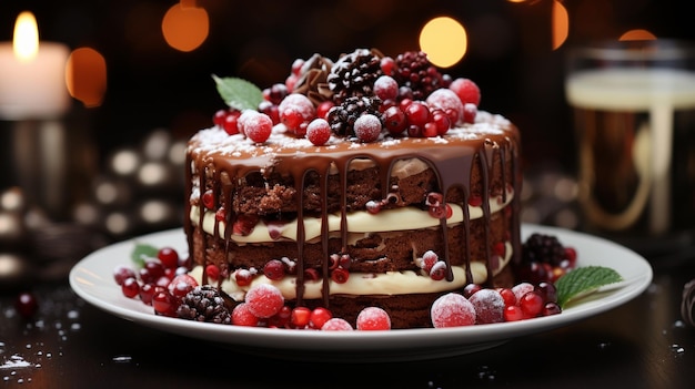 buon natale torta decorazione gusto cioccolato