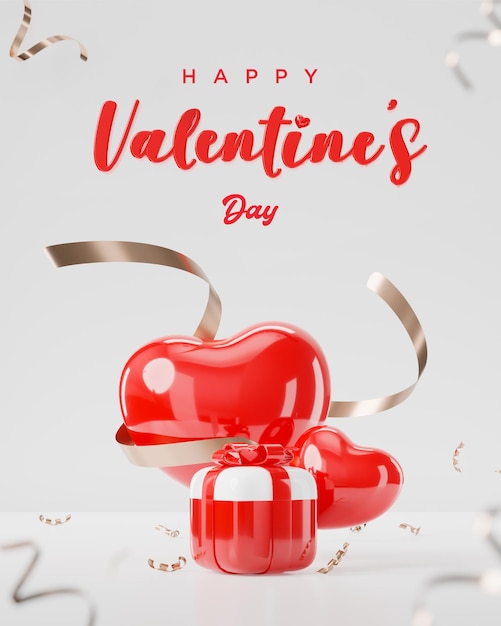 Buon San Valentino saluti decorazione social media post 3d rendering