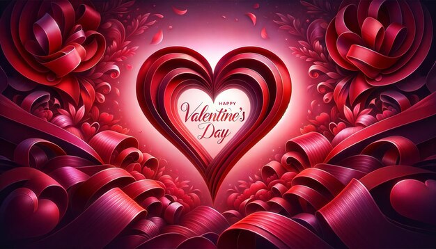 Buon Valentino testo cuore rosso concetto di amore