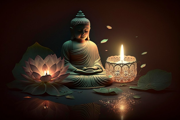 Buon Vesak Day Budha Purnima AI GENERATIVO